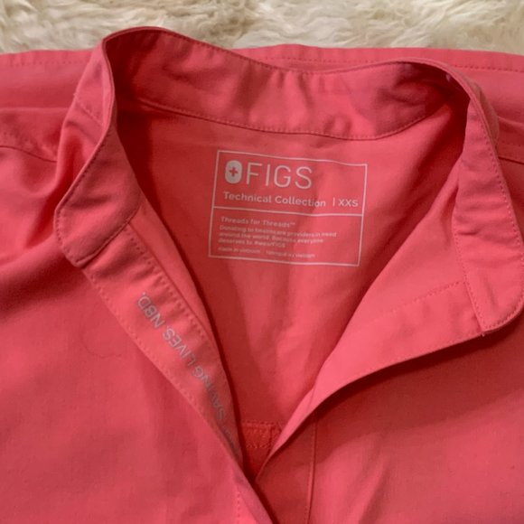 Rafaela Oversized Scrub Top XXS, Neon Pink - Picture 2 of 3